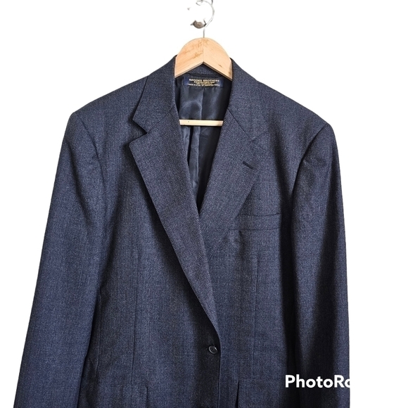 Brooks Brothers 100% Wool grey plaid unlined suit blazer jacket - Picture 2 of 11